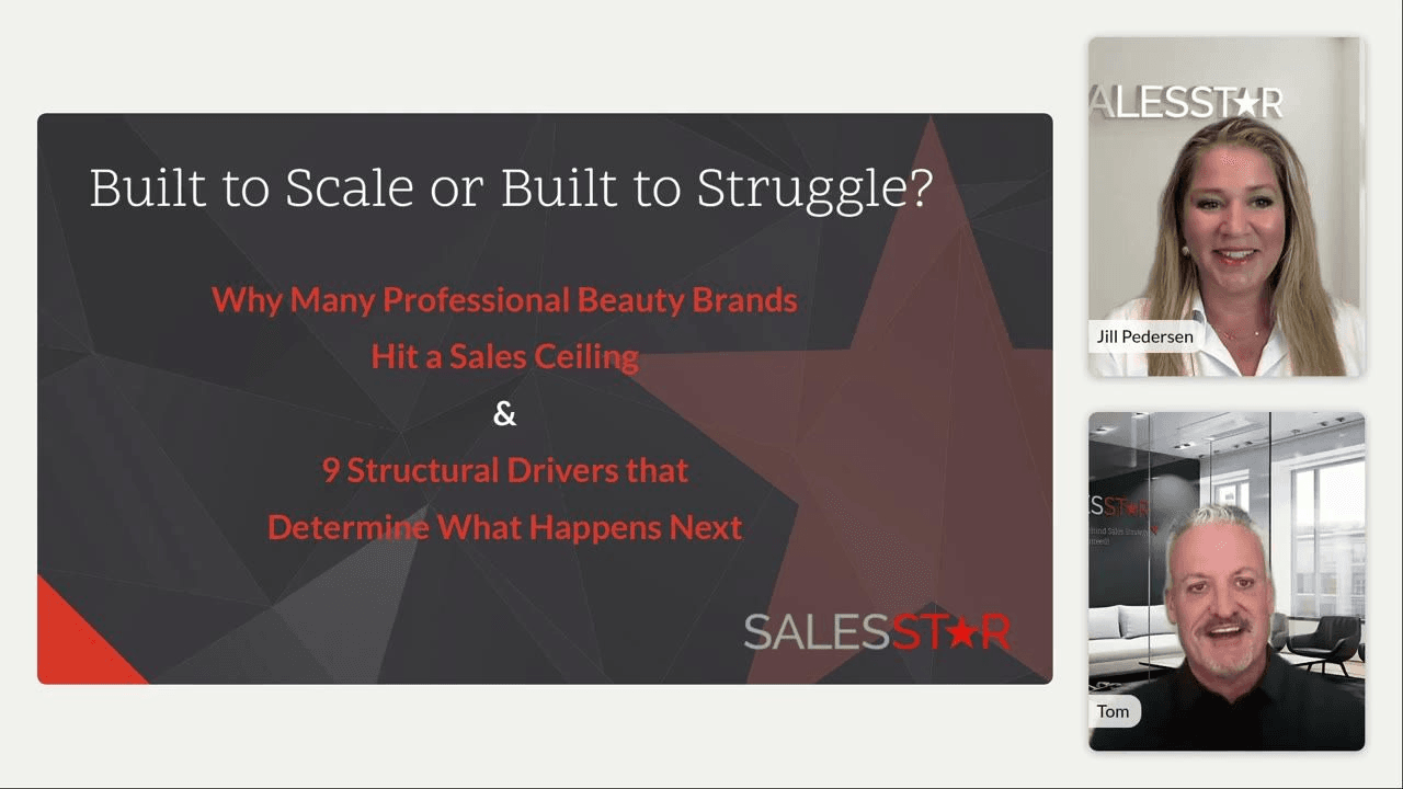 SalesStar coaches Tom Volk and Jill Pedersen presenting Built to Scale or Built to Struggle