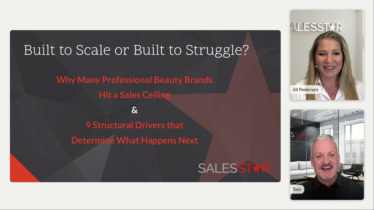 SalesStar coaches Tom Volk and Jill Pedersen presenting Built to Scale or Built to Struggle