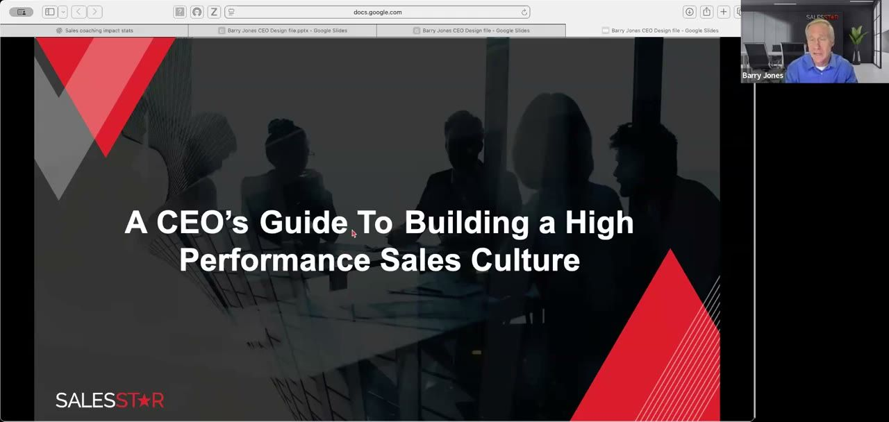 SalesStar presenters Barry Jones and Frank Niekamp opening a CEO master class on sales culture