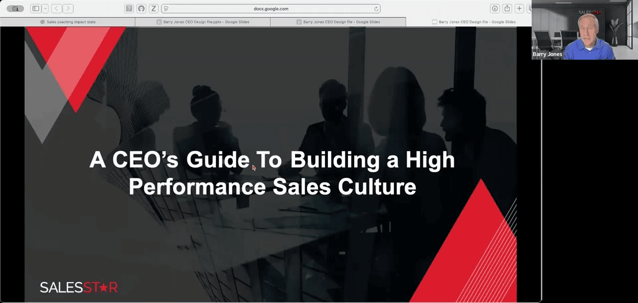 SalesStar presenters Barry Jones and Frank Niekamp opening a CEO master class on sales culture