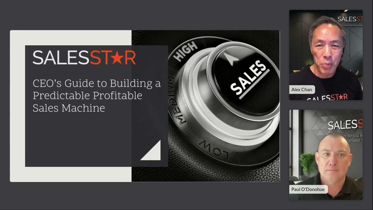 SalesStar founding CEO Paul O'Donohue and Alex Chan presenting a webinar for CEOs
