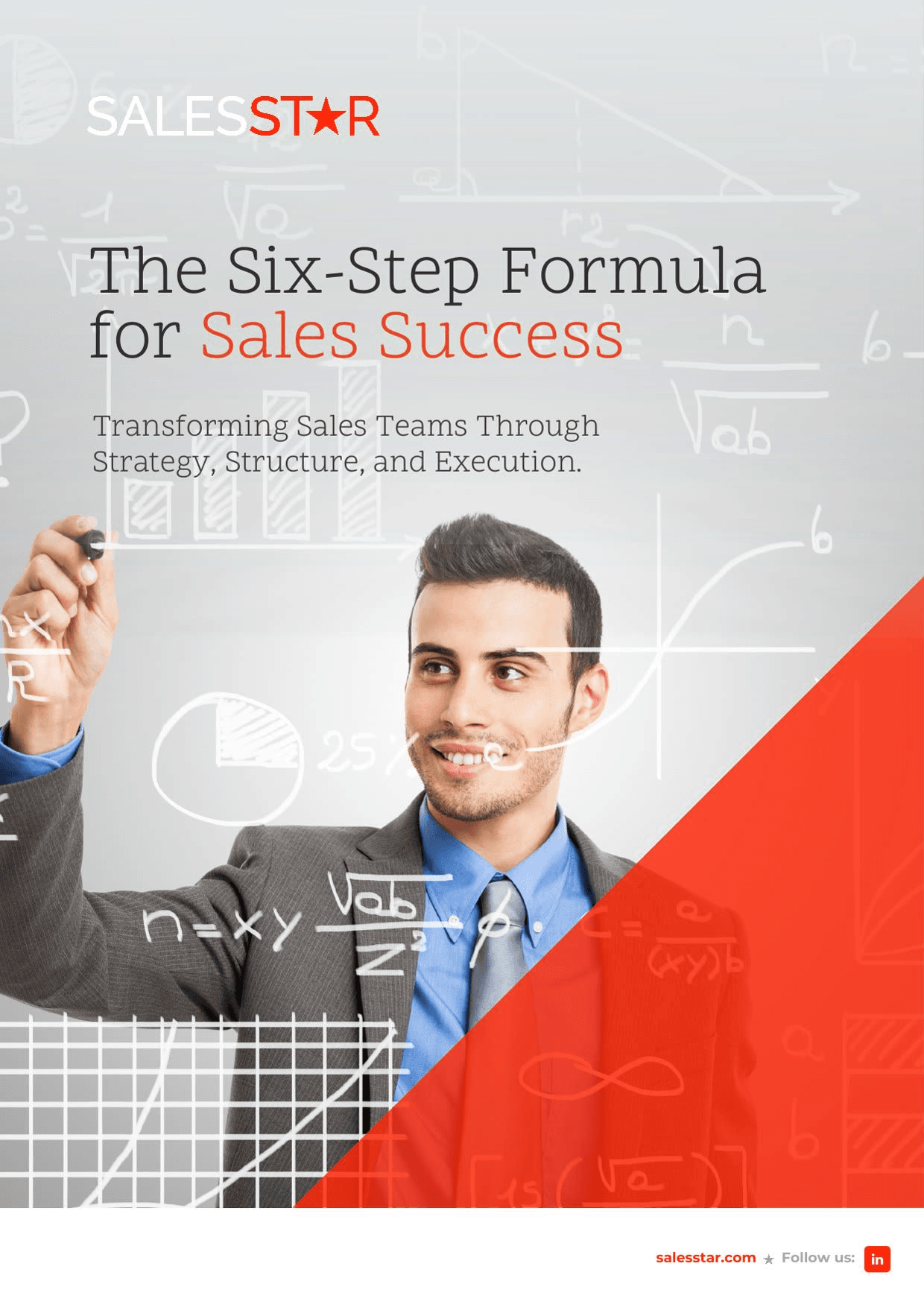 A sales plan on a whiteboard